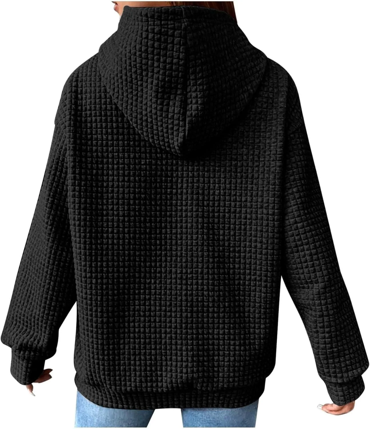 Oversized Hoodies For Women Waffle Knit Sweatshirts Winter Tops Pullover Sweaters With Pockets