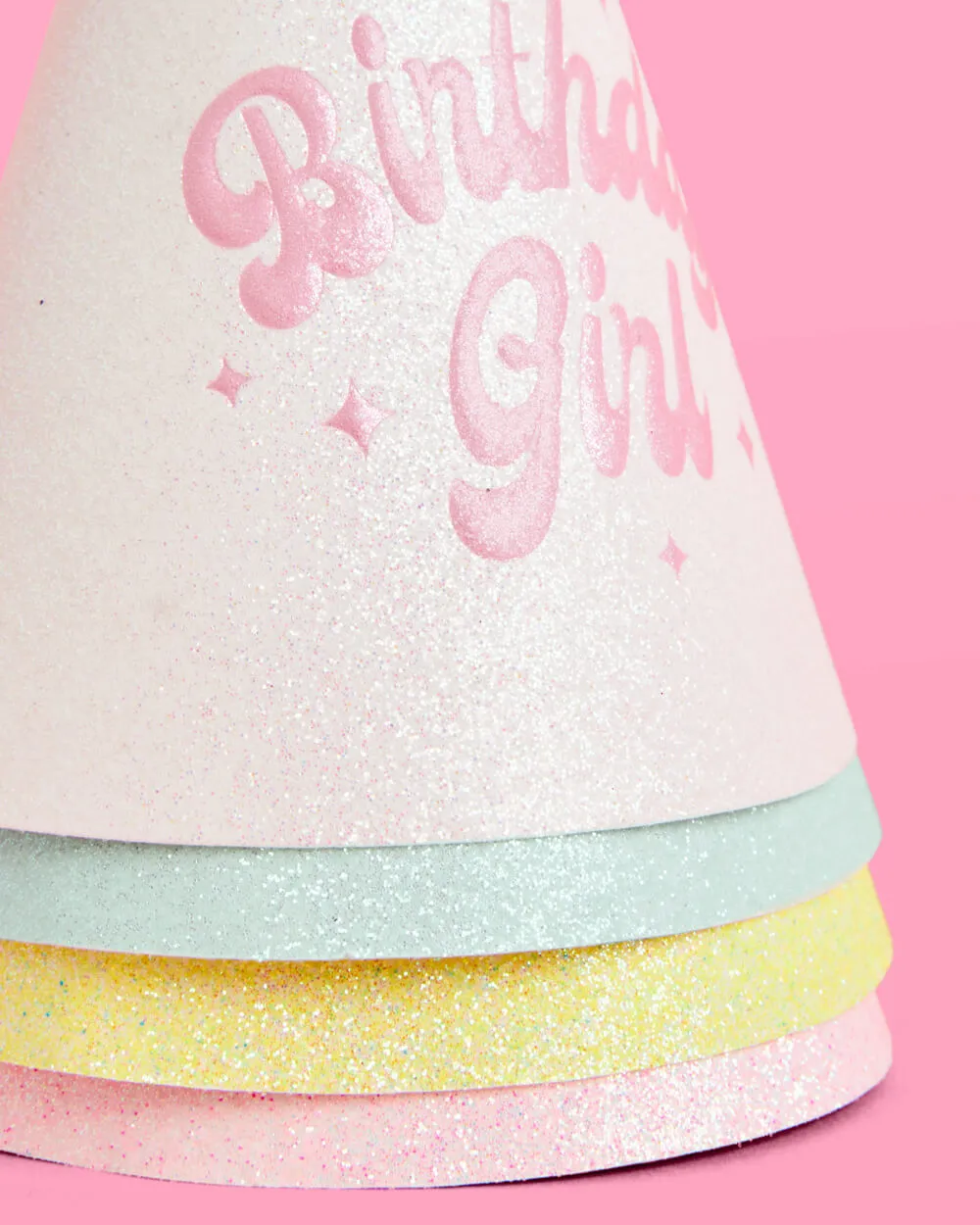 Pastel Party Hats - 13 glitter paper hats