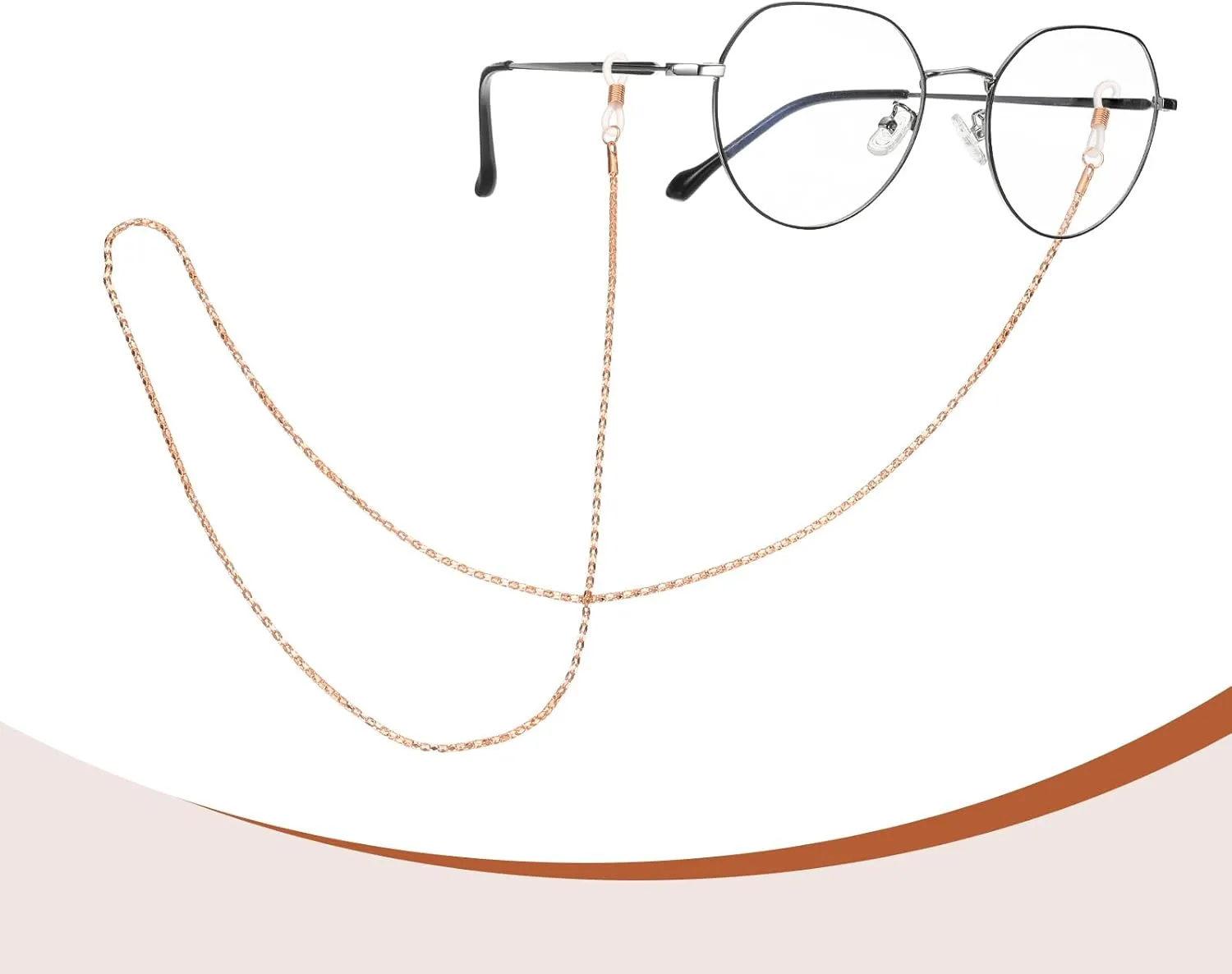PATIKIL Eye Glasses Holders Around Neck, Metal Crystal Beaded Eyeglasses Strap Fashion Stylish Lanyard for Women, Set 10