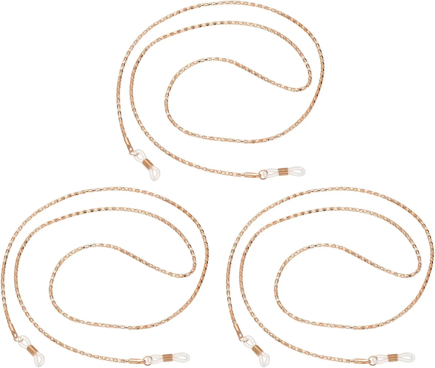 PATIKIL Eye Glasses Holders Around Neck, Metal Crystal Beaded Eyeglasses Strap Fashion Stylish Lanyard for Women, Set 10