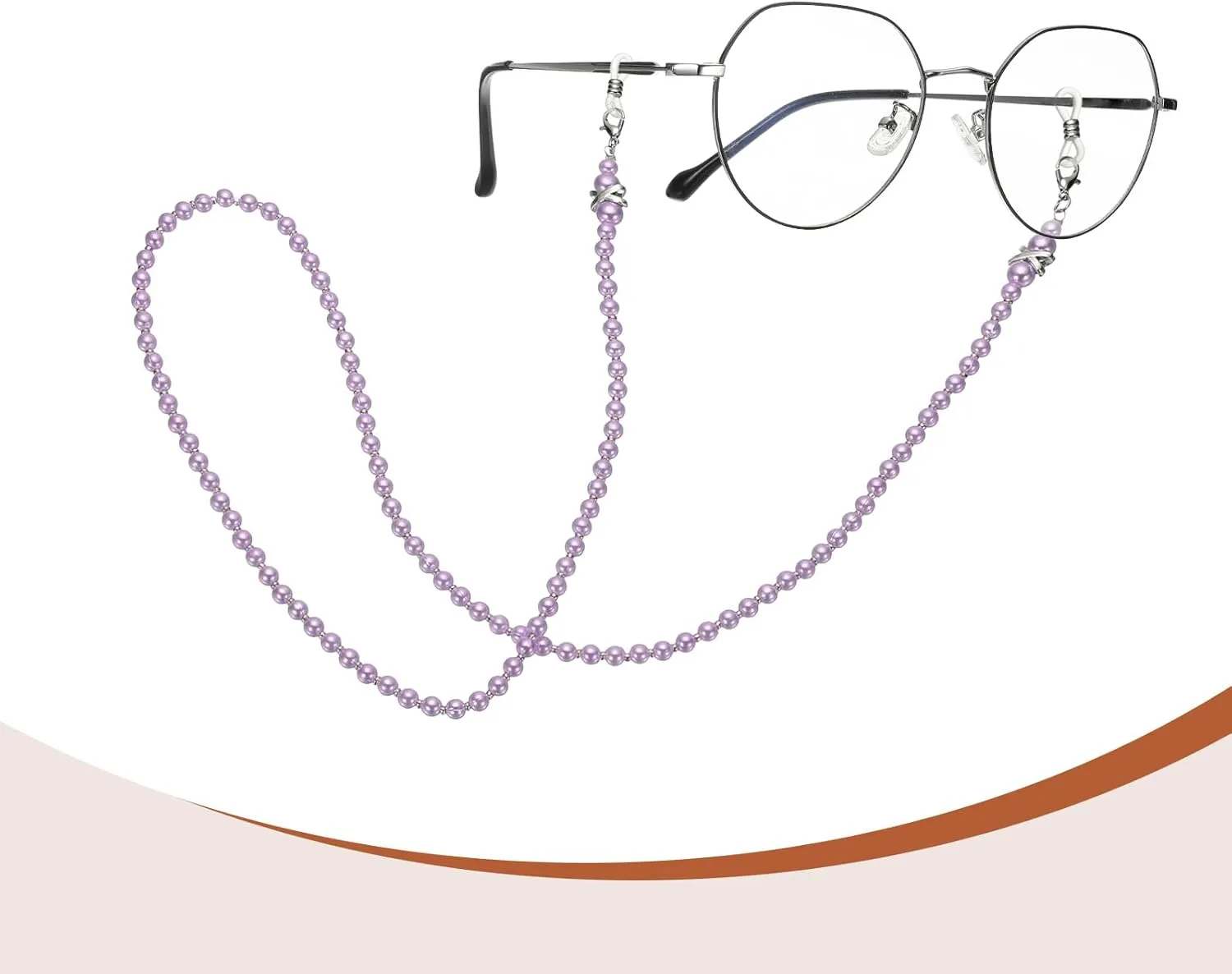 PATIKIL Eye Glasses Holders Around Neck, Metal Crystal Beaded Eyeglasses Strap Fashion Stylish Lanyard for Women, Set 1