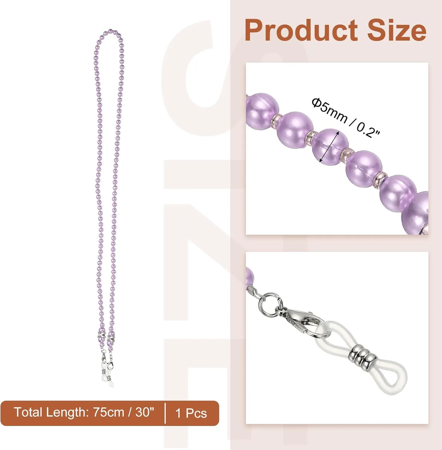 PATIKIL Eye Glasses Holders Around Neck, Metal Crystal Beaded Eyeglasses Strap Fashion Stylish Lanyard for Women, Set 1