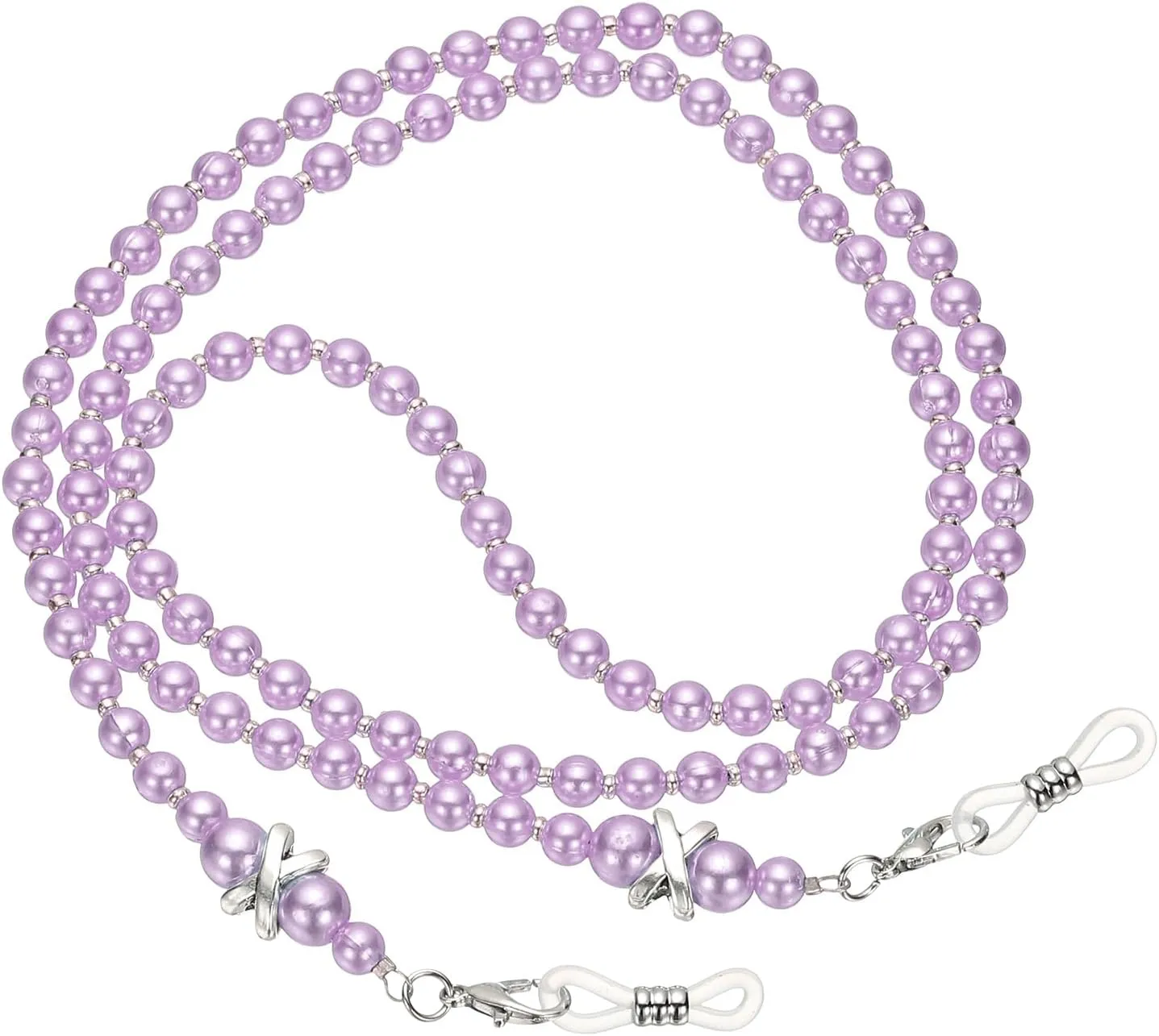 PATIKIL Eye Glasses Holders Around Neck, Metal Crystal Beaded Eyeglasses Strap Fashion Stylish Lanyard for Women, Set 1