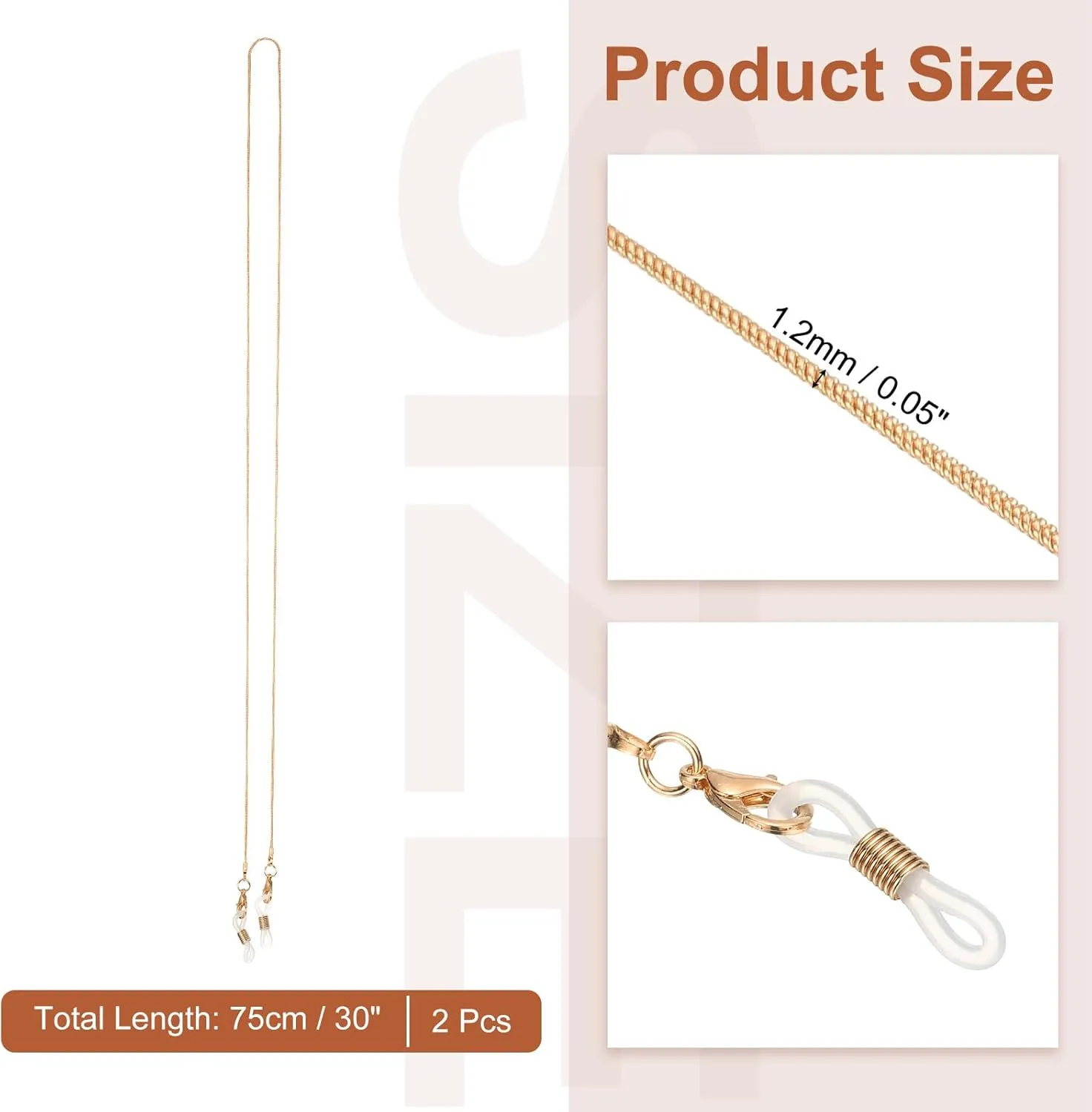 PATIKIL Eye Glasses Holders Around Neck, Metal Crystal Beaded Eyeglasses Strap Fashion Stylish Lanyard for Women, Set 3