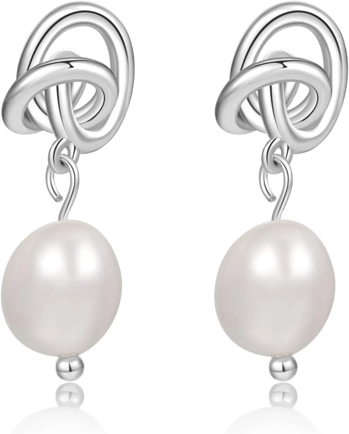 Pearl Earrings for Women 14K Gold Freshwater Pearl Huggie Hoop Earring Dangle Drop Wedding Earrings Bridal Bridesmaid Jewelry Gifts for Women