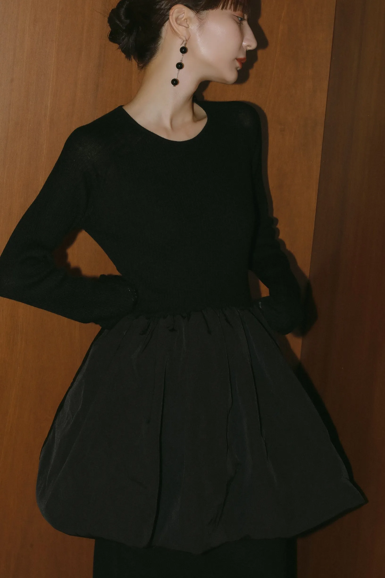 peplum docking knit