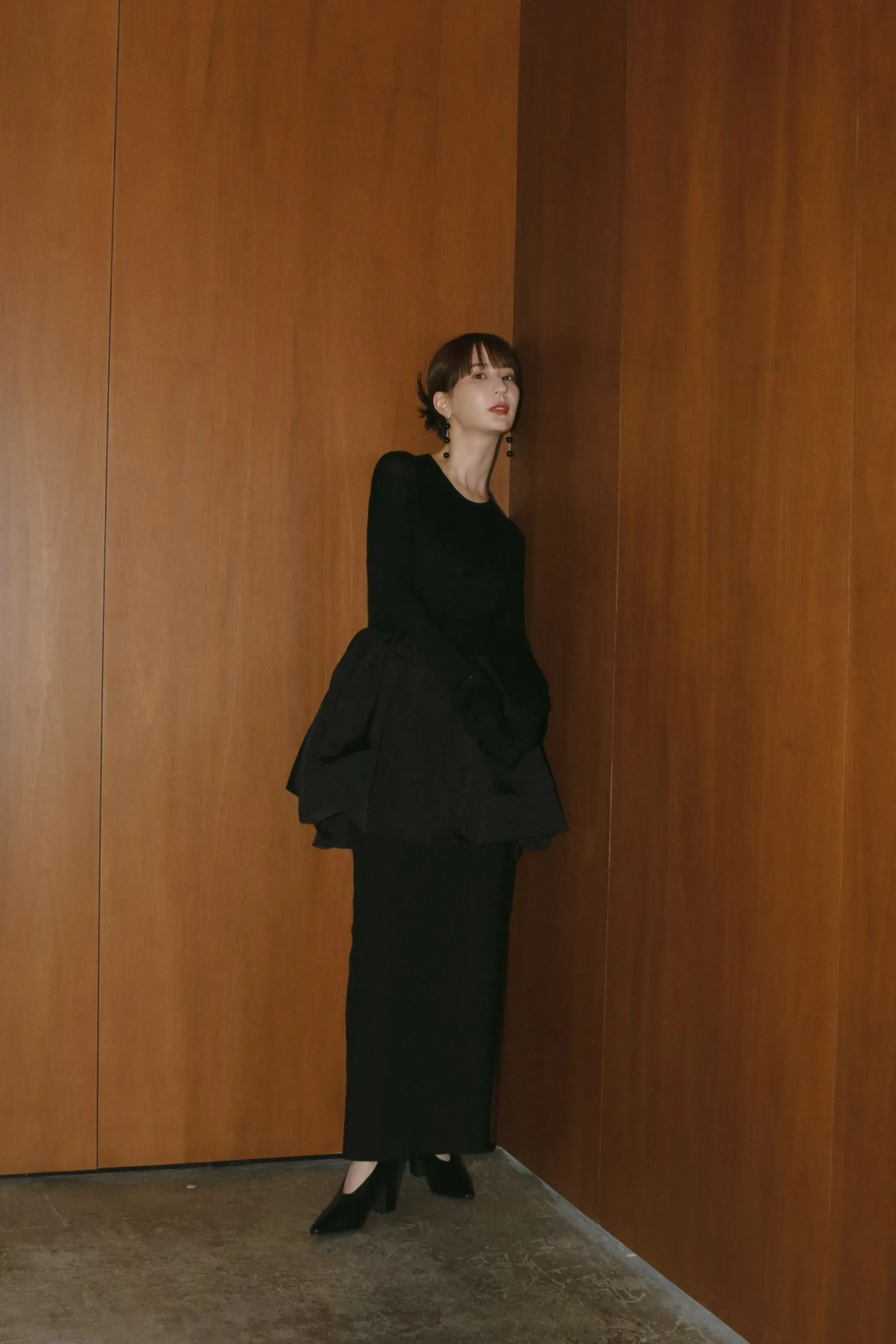 peplum docking knit