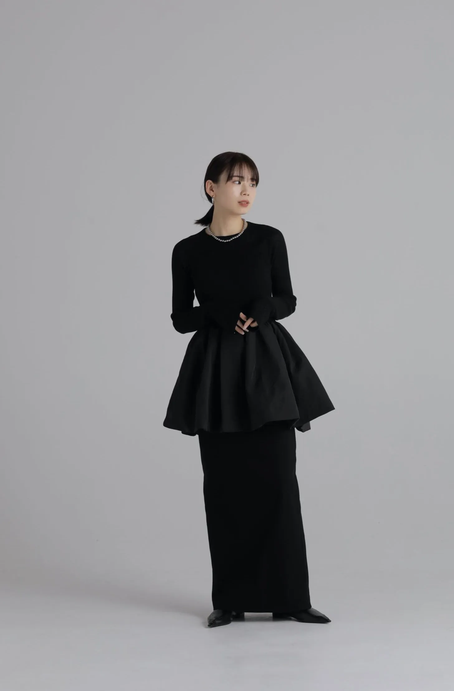 peplum docking knit