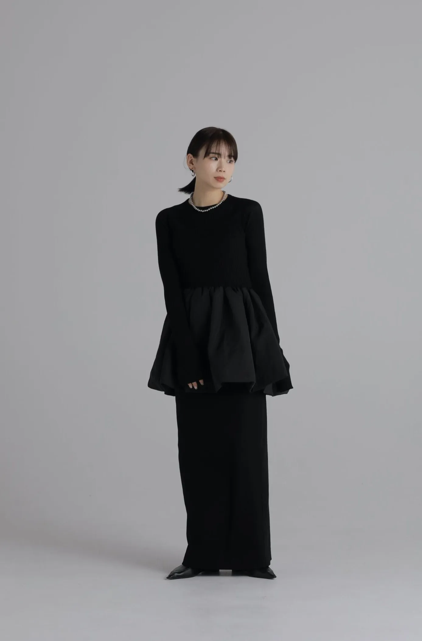 peplum docking knit