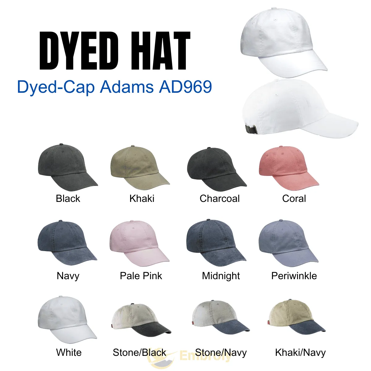 Personalized Pet Dyed Hat - Embroidered Photo Text - Unique Dog Cat Lover Gift Idea