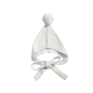 Pom Pom Bonnet - Lily White