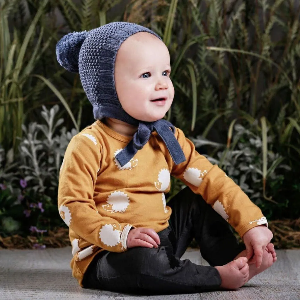 Pom Pom Bonnet - Navy