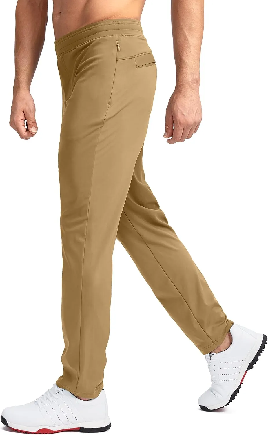 Pudolla Men's Golf Pants Stretch Sweatpants with Zipper Pockets Slim Fit Work Casual Joggers Pants for Men