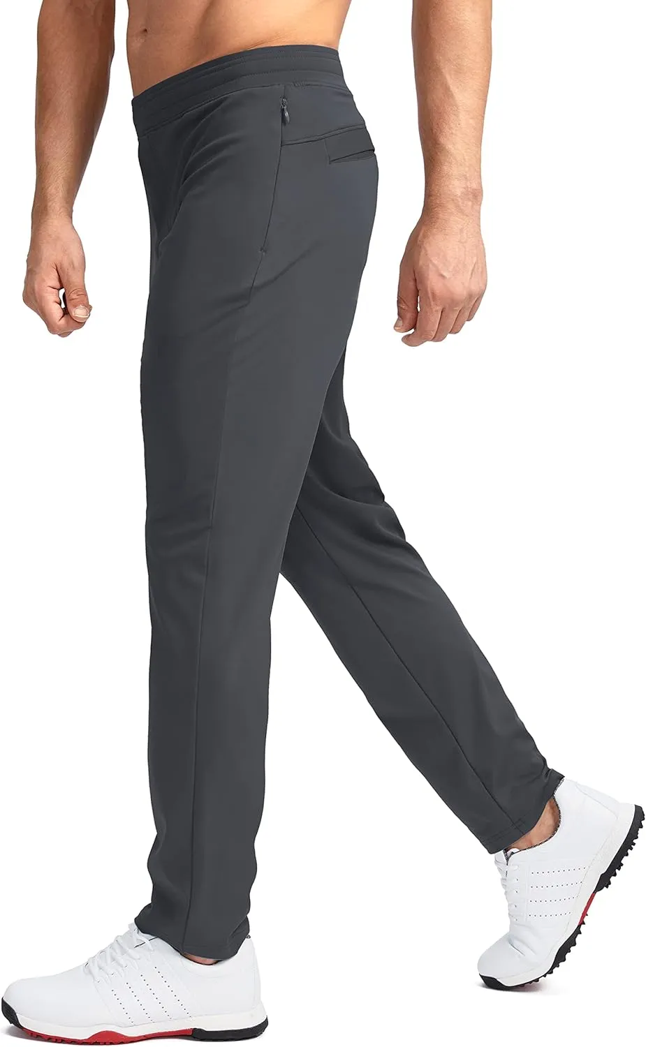 Pudolla Men's Golf Pants Stretch Sweatpants with Zipper Pockets Slim Fit Work Casual Joggers Pants for Men