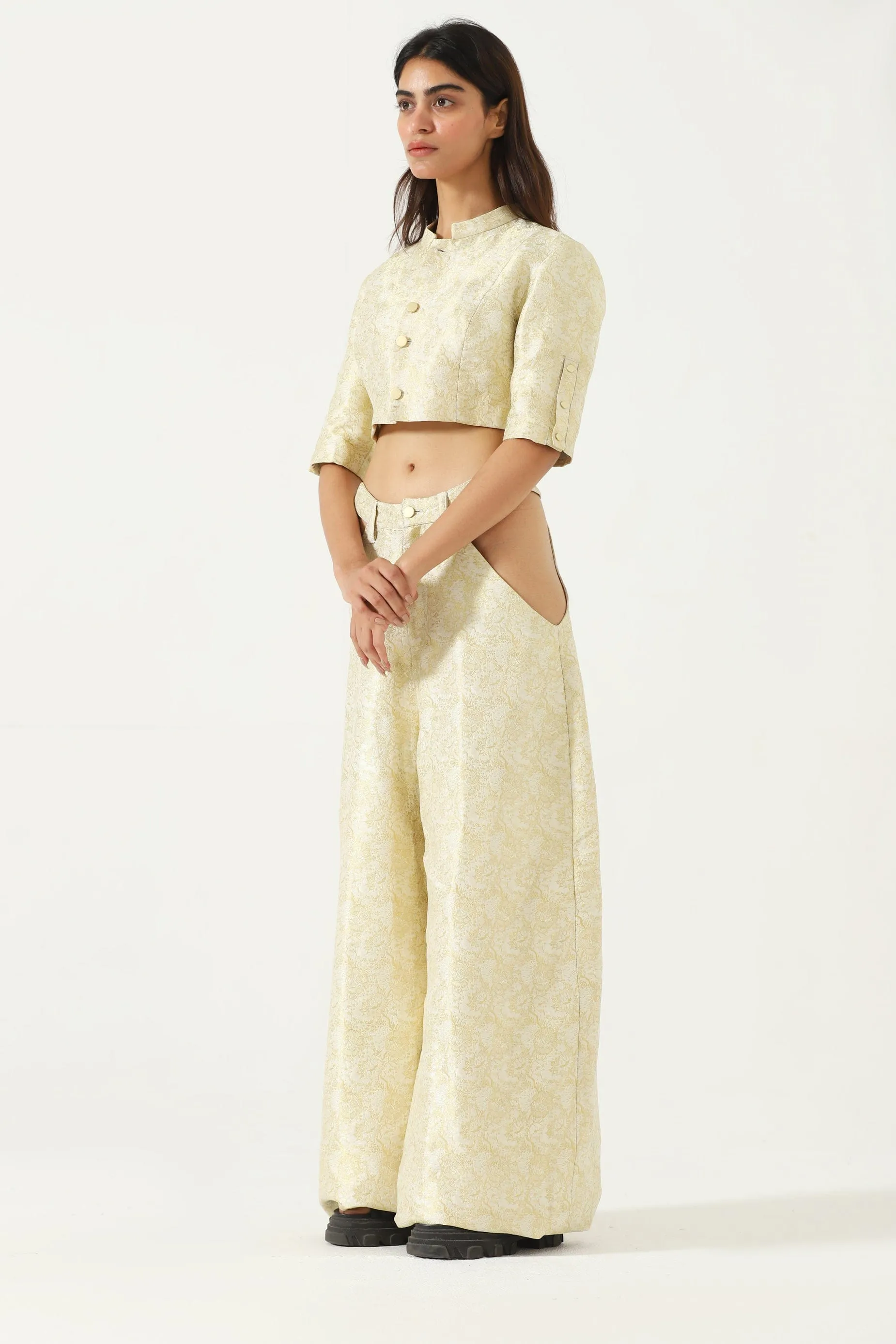 "RANI OF WIMBLEDON" SILK BROCADE TOP