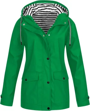 Rain Jackets Women Lightweight Waterproof Plus Size Raincoat with Hood, Fall Long Packable Windbreaker Poncho