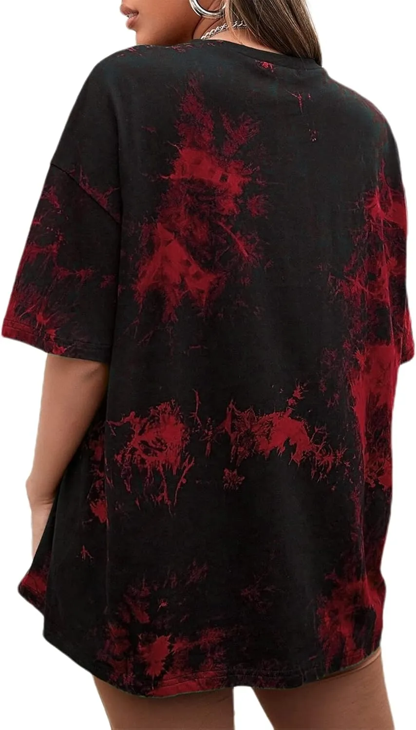 Remidoo Women's Casual Crewneck Short Sleeve Tie Dye Oversized T Shirt Graphic Tee Top
