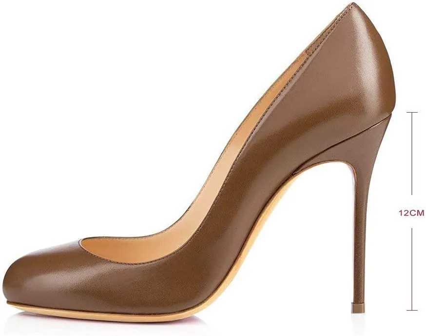 Round Toe Women Stiletto High Heel Dress Pump Closed Toe Shoe Closed Office Special Dressy Casua Wedding Pump Shoes