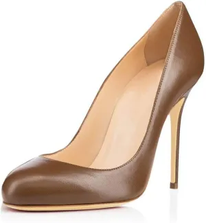 Round Toe Women Stiletto High Heel Dress Pump Closed Toe Shoe Closed Office Special Dressy Casua Wedding Pump Shoes