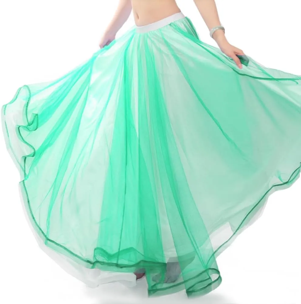 ROYAL SMEELA Women Maxi Tulle Floor Length 2 Layer Mesh Outter Skirt Spectial Occasion Dance Skirts