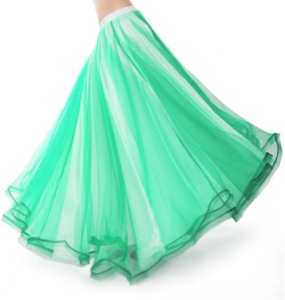 ROYAL SMEELA Women Maxi Tulle Floor Length 2 Layer Mesh Outter Skirt Spectial Occasion Dance Skirts