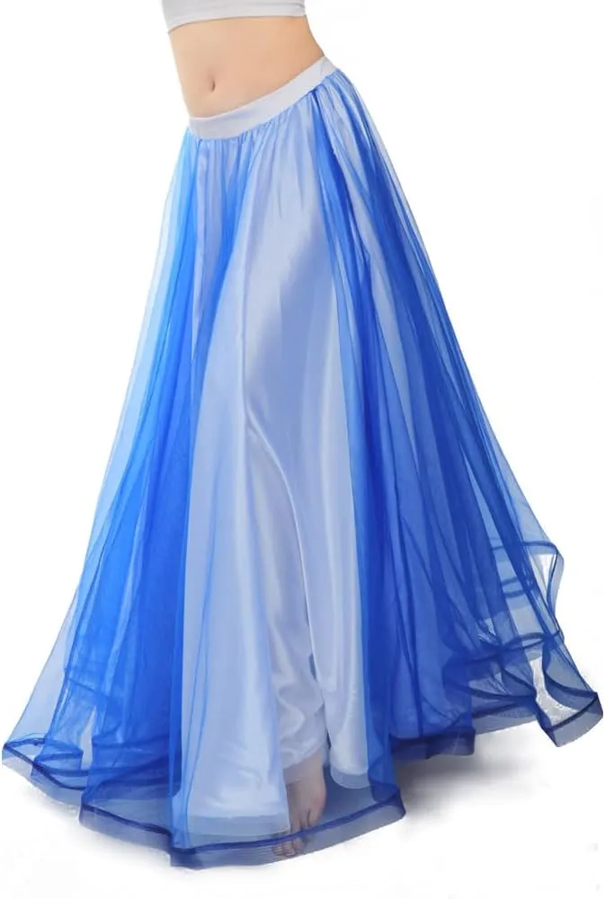 ROYAL SMEELA Women Maxi Tulle Floor Length 2 Layer Mesh Outter Skirt Spectial Occasion Dance Skirts