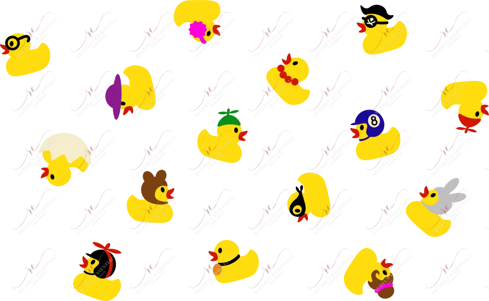 Rubber Ducky with hats (no hole)- cold cup wrap