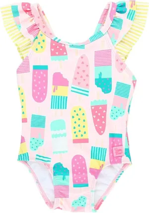 RuffleButts Baby/Toddler Girls Ruffle Strap One Piece Swimsuit w/UPF 50  Sun Protection