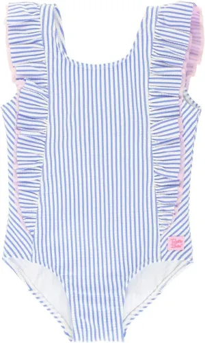 RuffleButts Baby/Toddler Girls Ruffle Strap One Piece Swimsuit w/UPF 50  Sun Protection