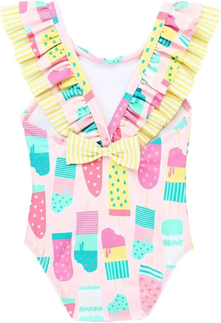 RuffleButts Baby/Toddler Girls Ruffle Strap One Piece Swimsuit w/UPF 50  Sun Protection