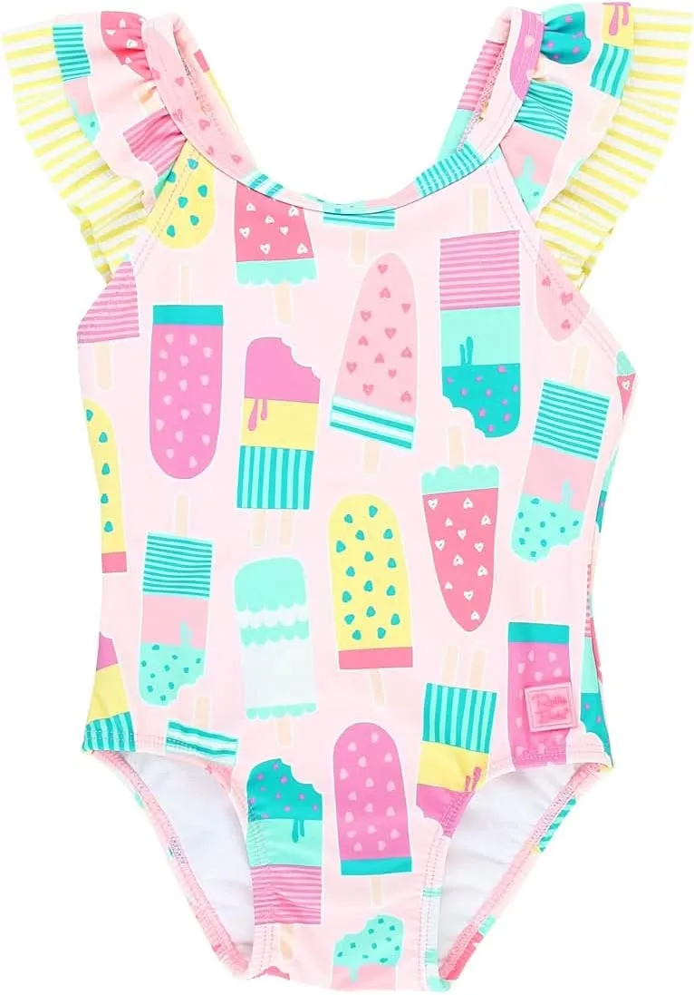 RuffleButts Baby/Toddler Girls Ruffle Strap One Piece Swimsuit w/UPF 50  Sun Protection