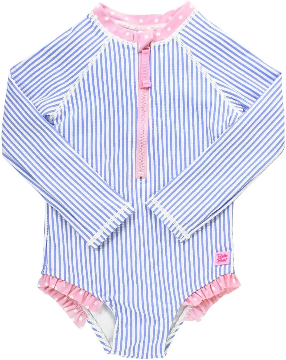 RuffleButts Girls One Piece Rash Guard Baby Swimsuit UPF 50  Sun Protection