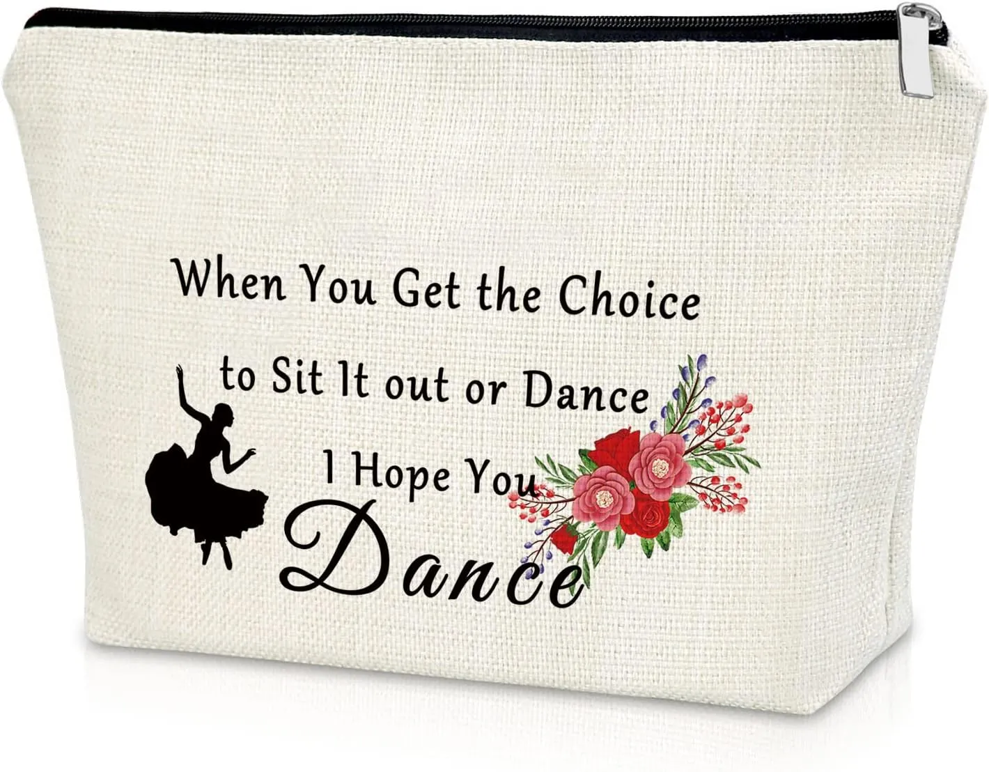 Sazuwu Dance Gifts for Women Dance Lover Gift Makeup Bag Dance Team Gift for Girls Dance Recitals Gift Cosmetic Bag Dance Teacher Appreciation Gifts Birthday Graduation Christmas Gifts Travel Bag
