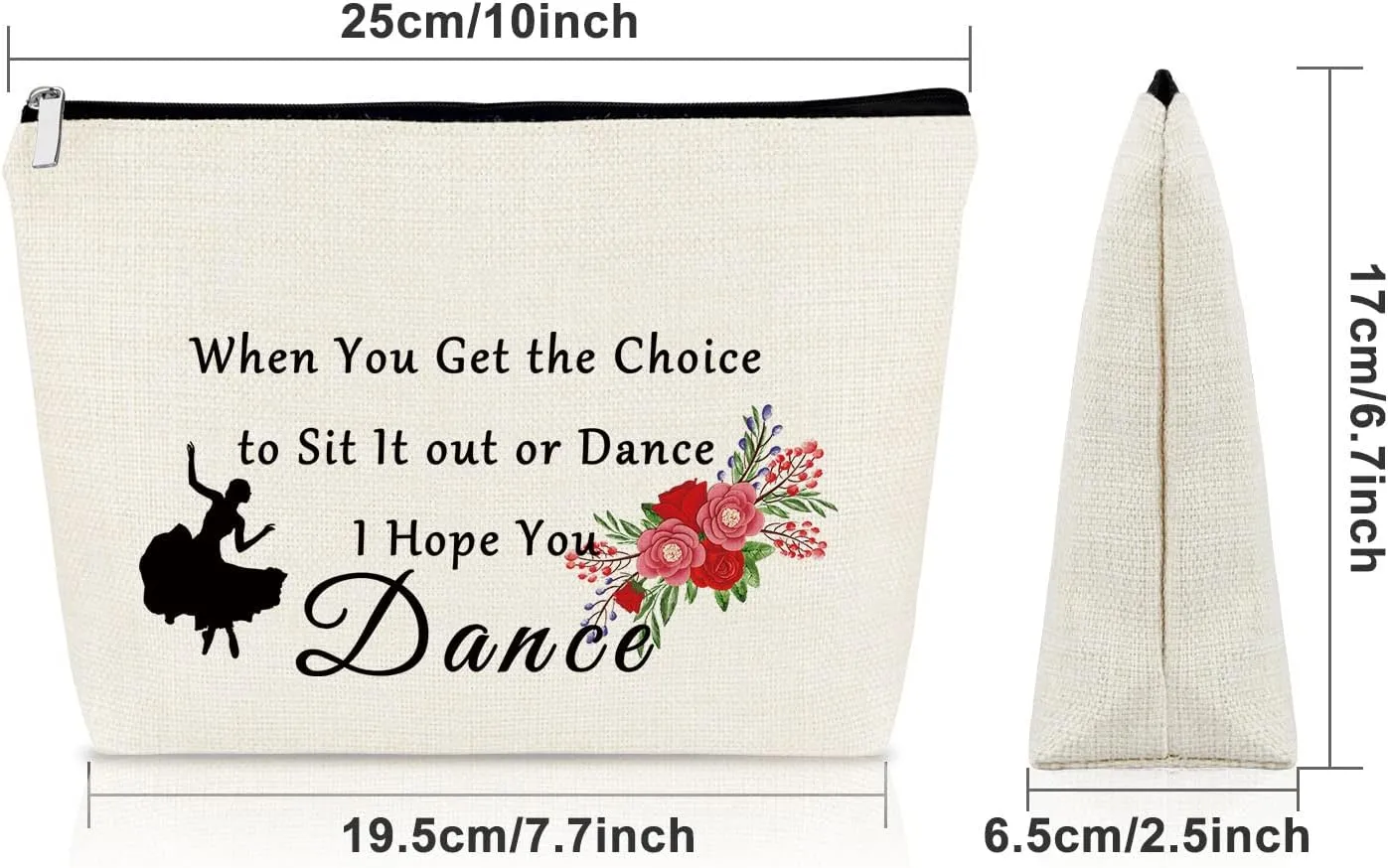 Sazuwu Dance Gifts for Women Dance Lover Gift Makeup Bag Dance Team Gift for Girls Dance Recitals Gift Cosmetic Bag Dance Teacher Appreciation Gifts Birthday Graduation Christmas Gifts Travel Bag