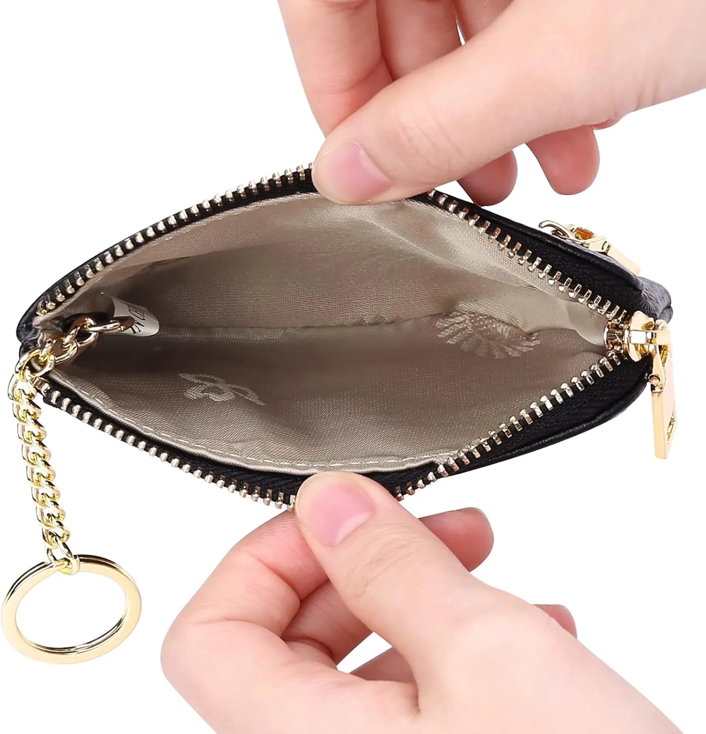 SENDEFN Coin Purse for Women, Genuine Leather Coin Purse Key Chain for Women, Coin Pouch Change Purse