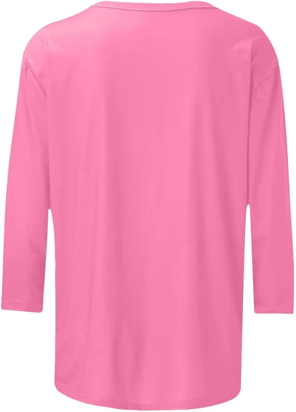 SHAOBGE 3/4 Sleeve Tops for Women's Solid Color Round Neck Slim Seven Point Sleeve T Shirt Top Women's Active