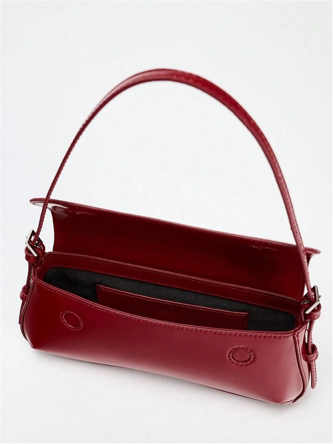 SHENHE Women's Y2k Patent Leather Shoulder Bag 90s Underarm Flap Mini Clutch Purse Handbag