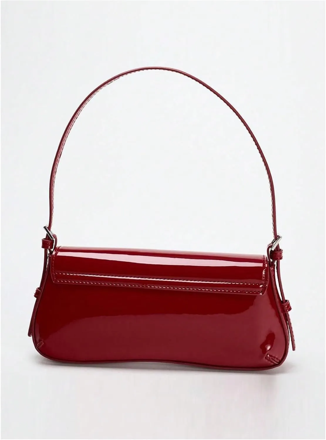 SHENHE Women's Y2k Patent Leather Shoulder Bag 90s Underarm Flap Mini Clutch Purse Handbag