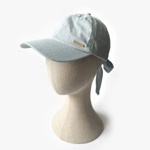 Sophie Satin Lined Bow Back Cap - Bleach Denim