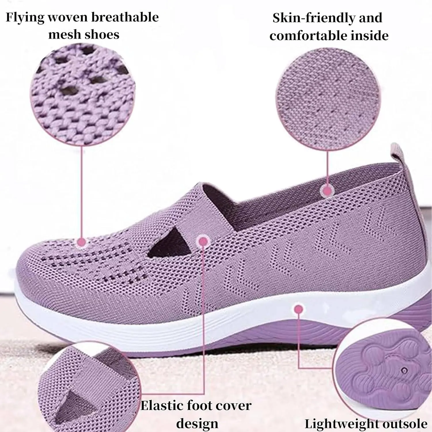 Stanceflex Shoes for Women, Stanceflex Orthopedic All-Day Comfort Sneakers, Women's Comfortable Breathable Knitted Sneakers