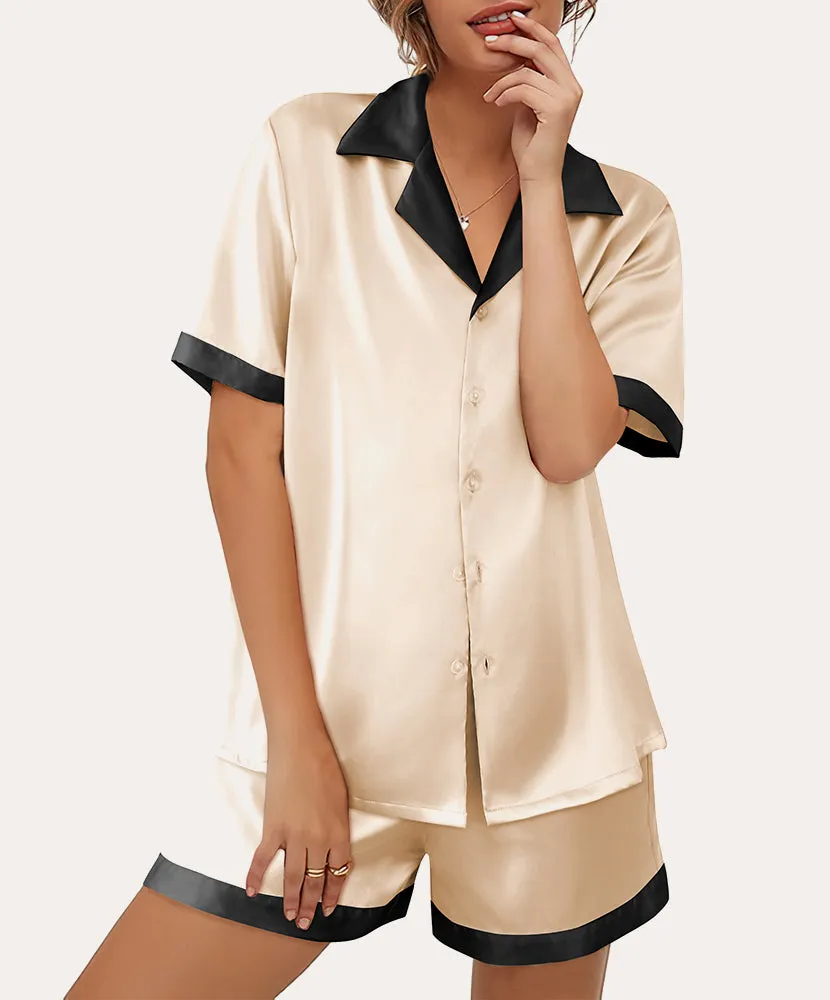 Summer Satin Button Down Pajamas Set (US Only)