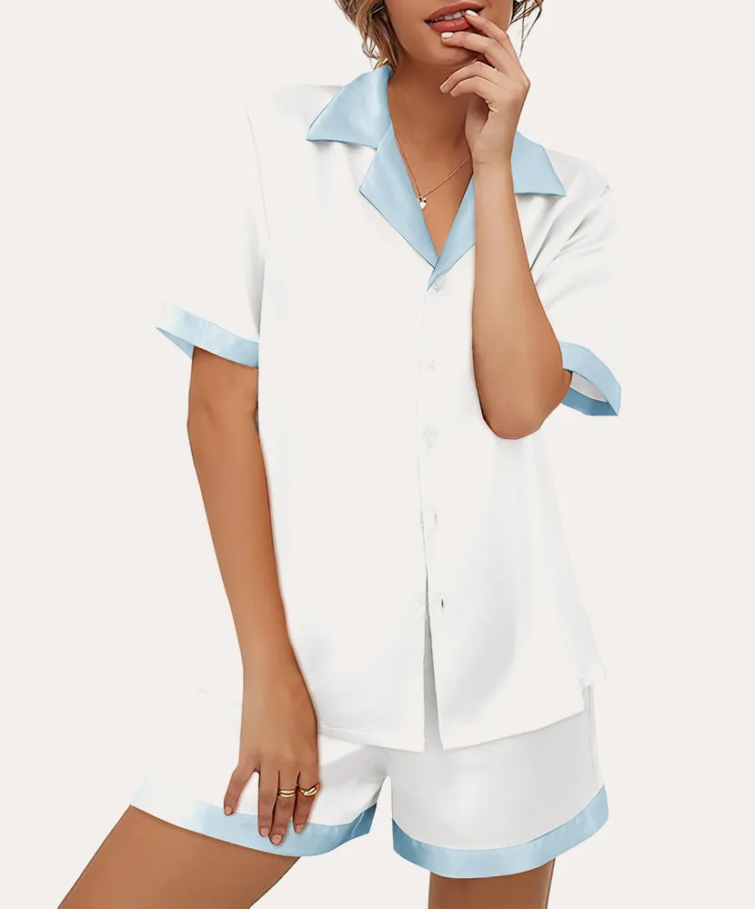 Summer Satin Button Down Pajamas Set (US Only)
