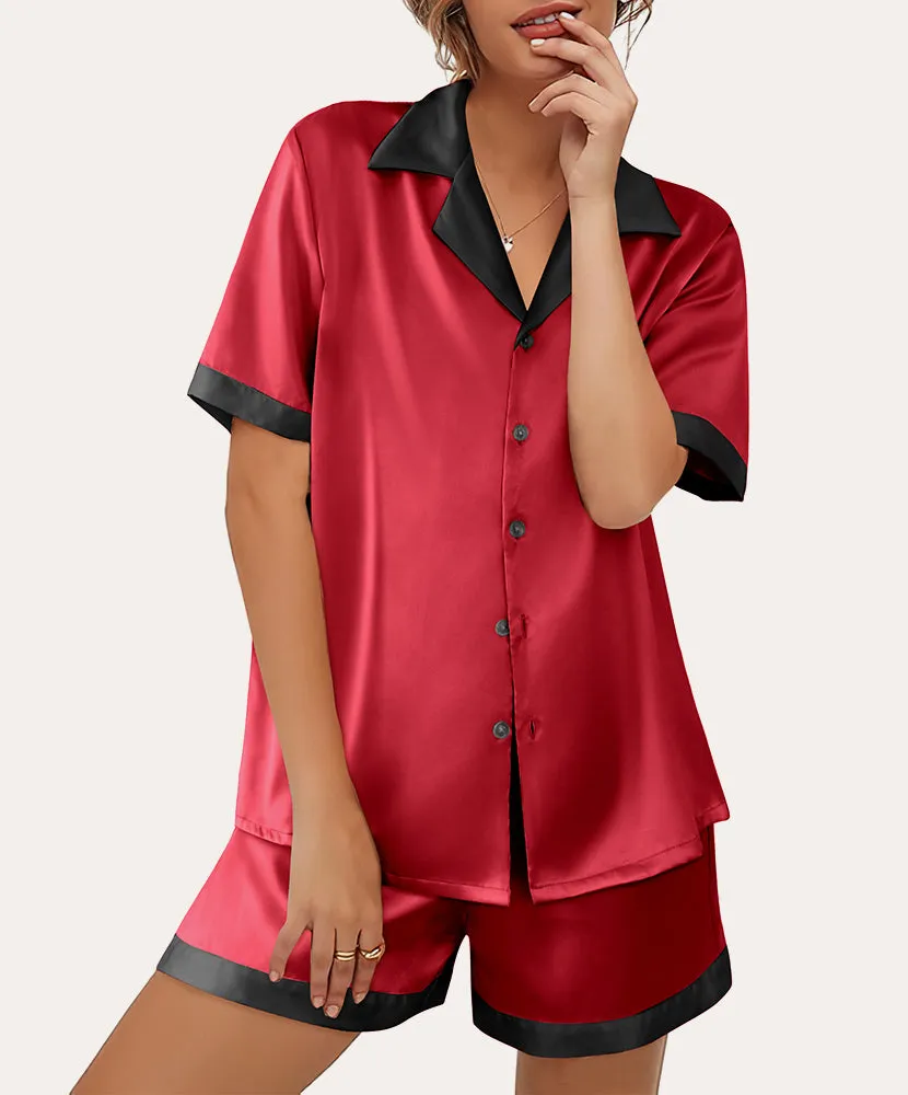 Summer Satin Button Down Pajamas Set (US Only)