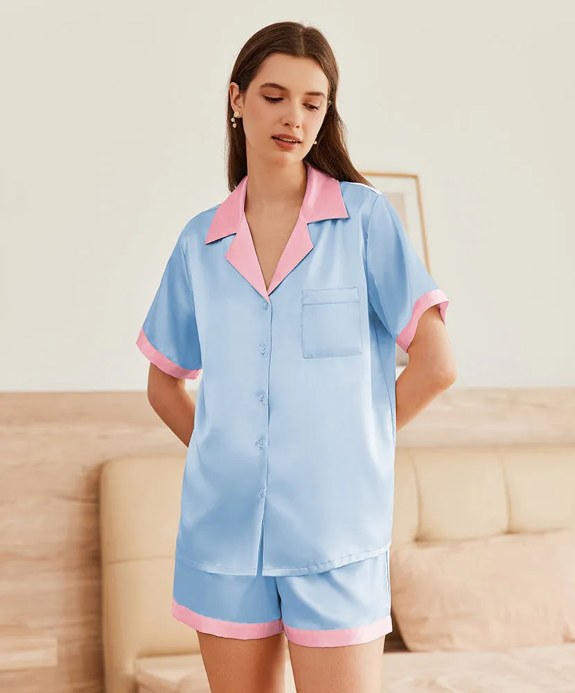 Summer Satin Button Down Pajamas Set (US Only)
