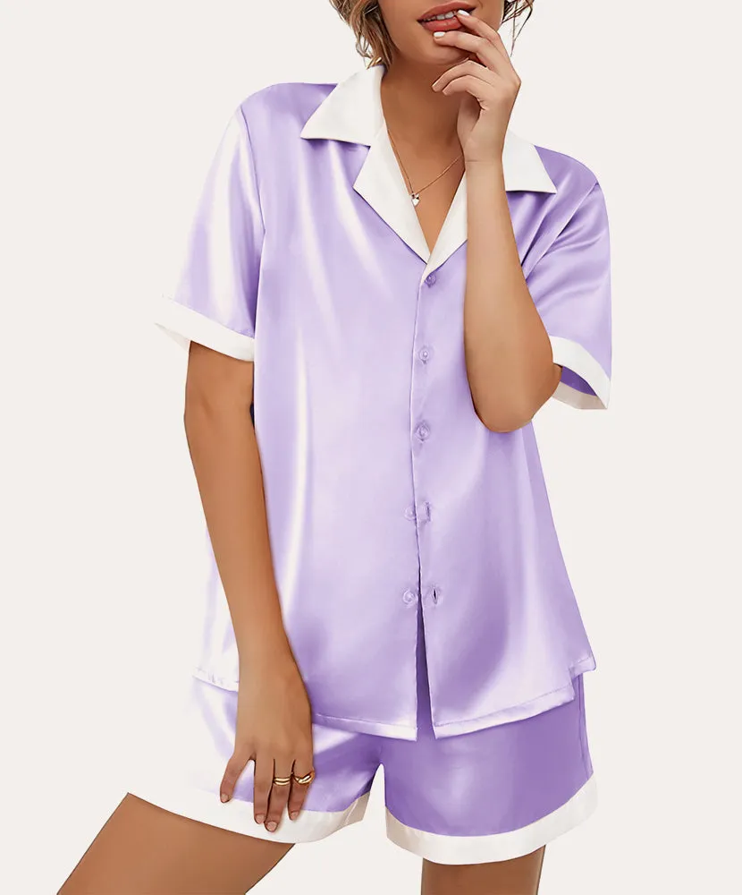 Summer Satin Button Down Pajamas Set (US Only)