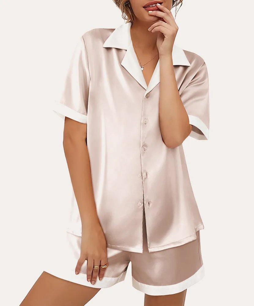 Summer Satin Button Down Pajamas Set (US Only)