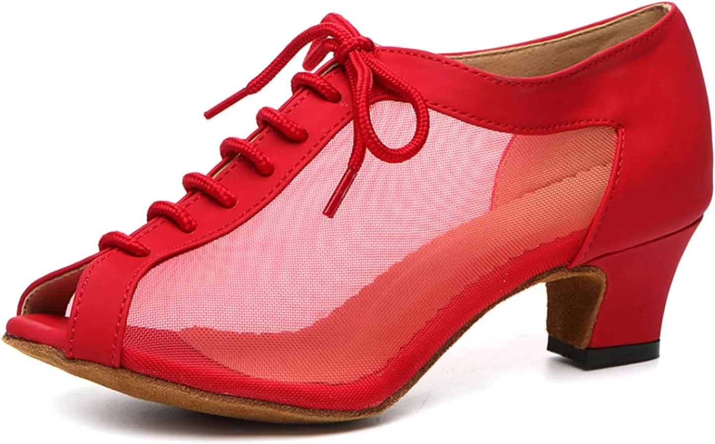 SWDZM Womens Latin Dance Shoes Lace up Ballroom Salsa Tango Dance Practice Shoes,Model L595