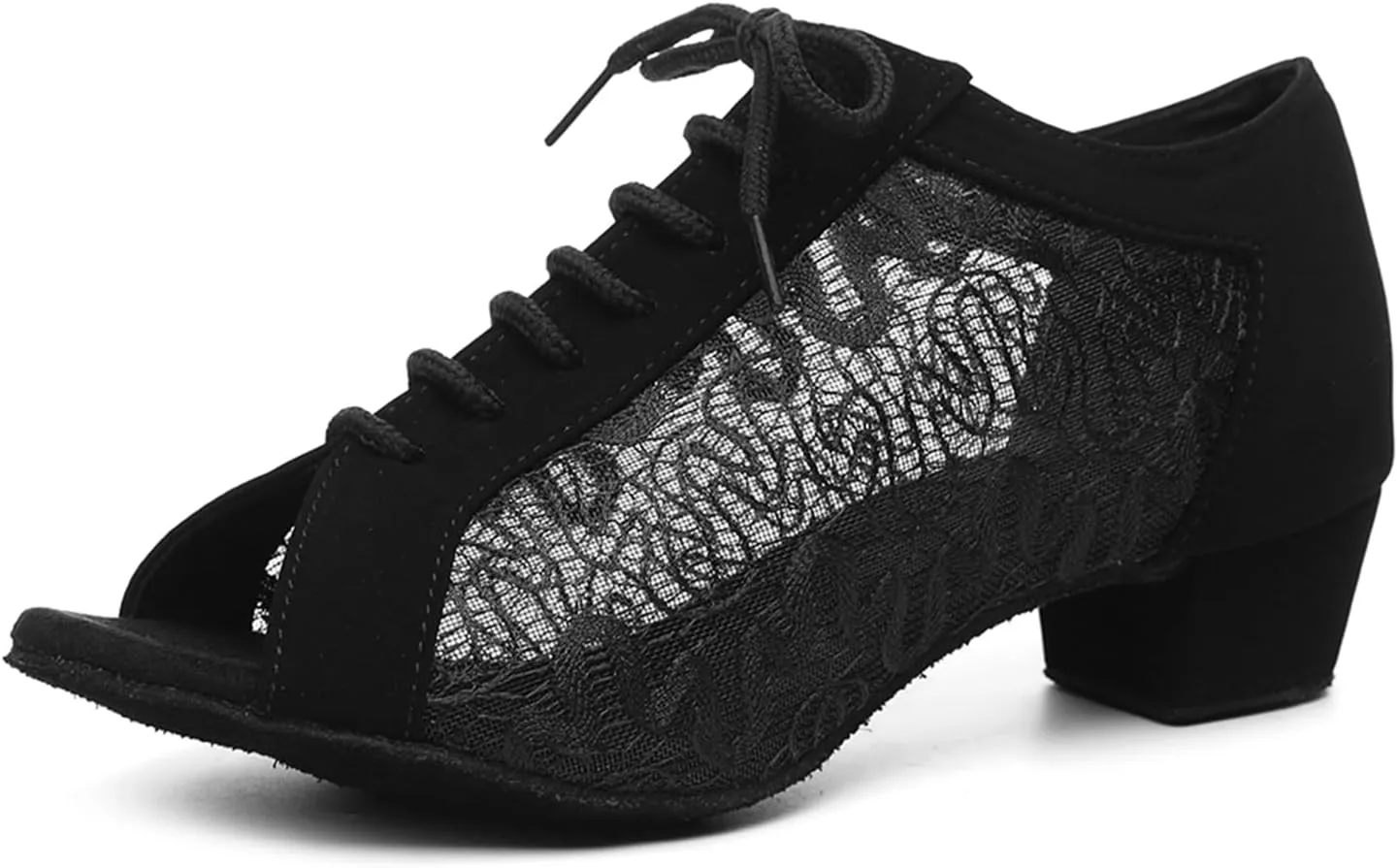 SWDZM Womens Latin Dance Shoes Lace up Ballroom Salsa Tango Dance Practice Shoes,Model L595