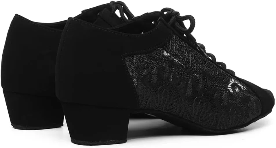 SWDZM Womens Latin Dance Shoes Lace up Ballroom Salsa Tango Dance Practice Shoes,Model L595
