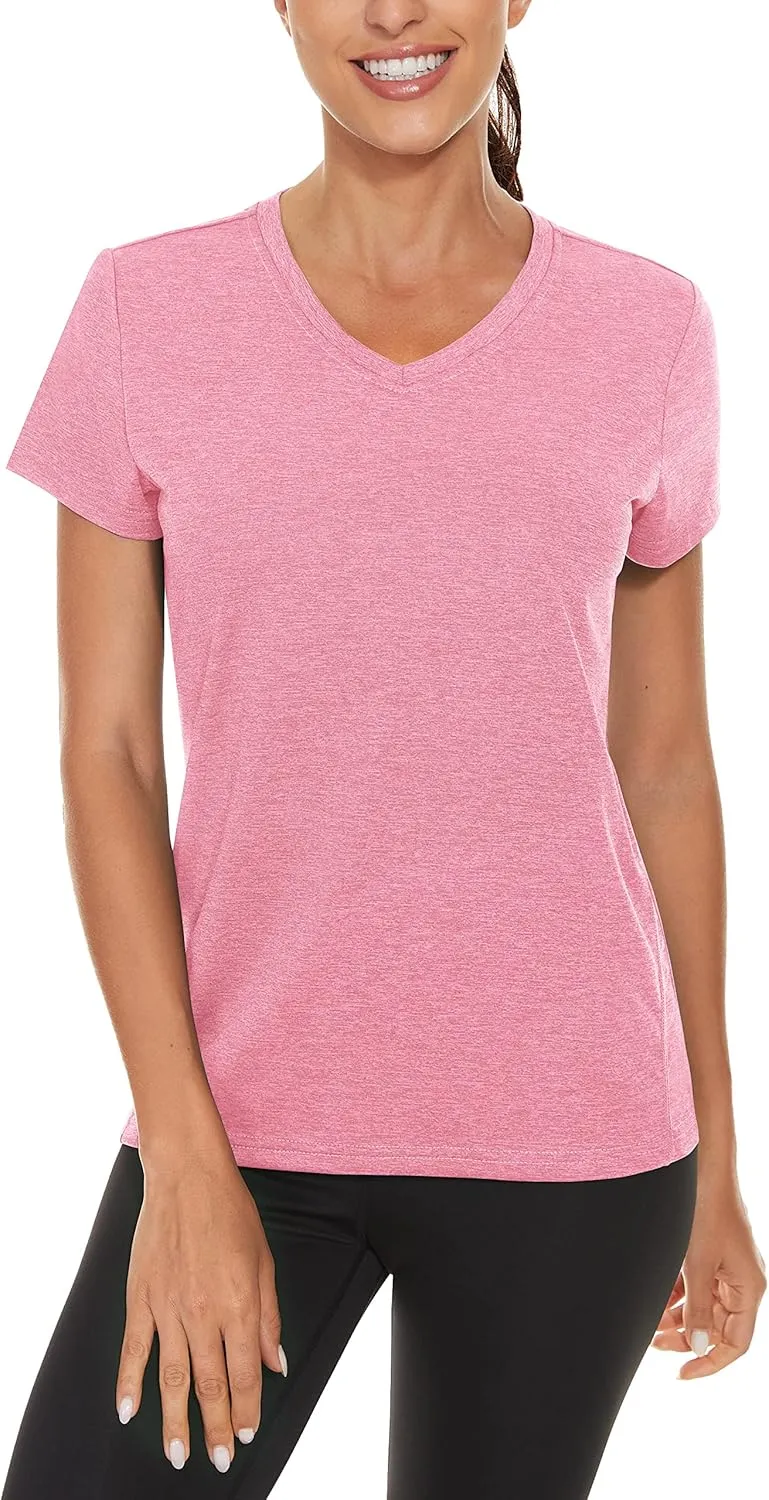 TACVASEN Women's Short Sleeve Running Shirts Lightweight Quick Dry T-Shirts Outdoor Hiking Tops